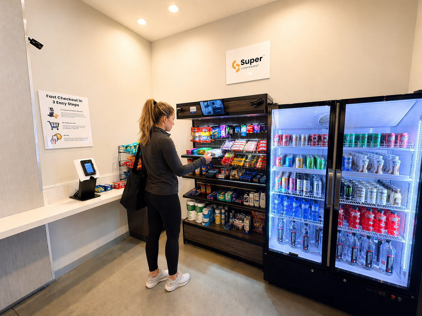 Resident shopping at Super Convenient
